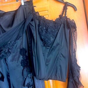 Embellished corset top  size XL euro 42 with skirt size large euro 40